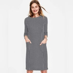 Boden Sarah Smart Day Navy White Dress Size 2